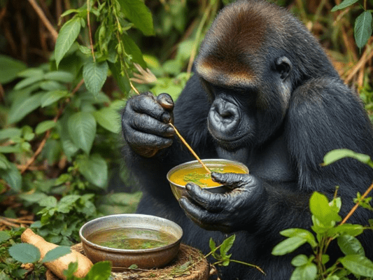gorilla making soup