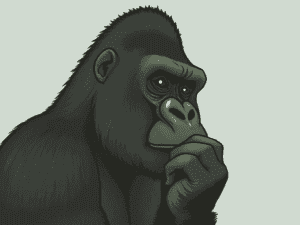 thinking gorilla