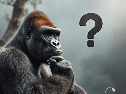 thinking gorilla question mark