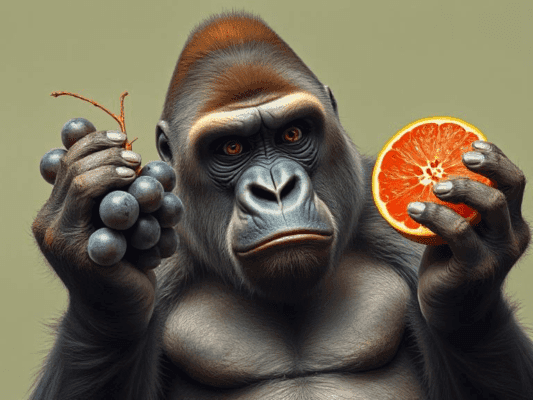 gorilla grape + fruit