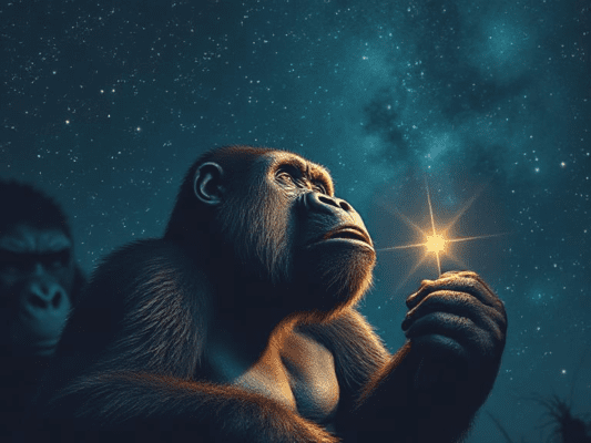 gorilla star gazing